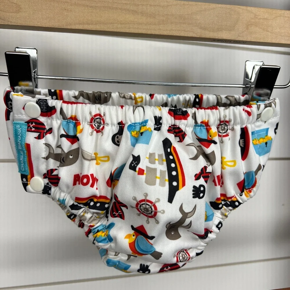 Charlie Banana Baby Swim Diaper - White with Multicolor Print - Picture 1 of 7
